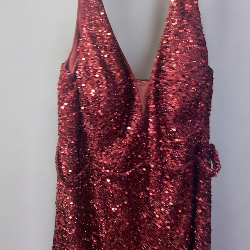 Elegant Sequin Red Prom Dress